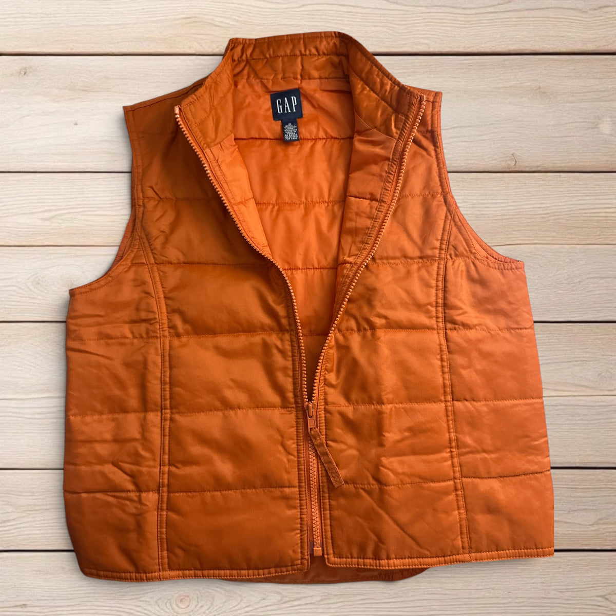Vintage 1999 GAP Lightweight Quilted Vest -Burnt Orange -Size S