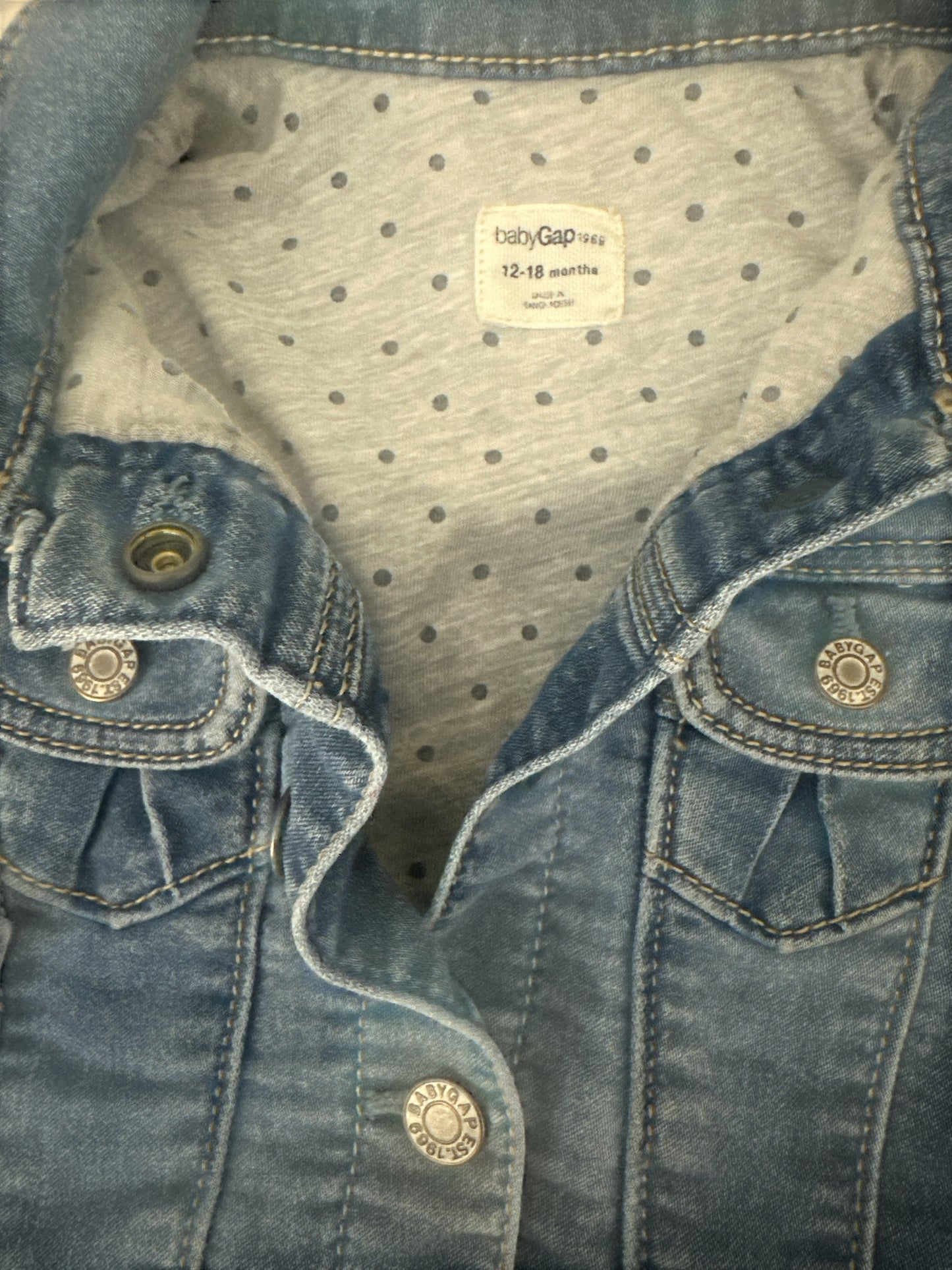 BabyGap Toddler Girl Lined Denim Jacket 12-18