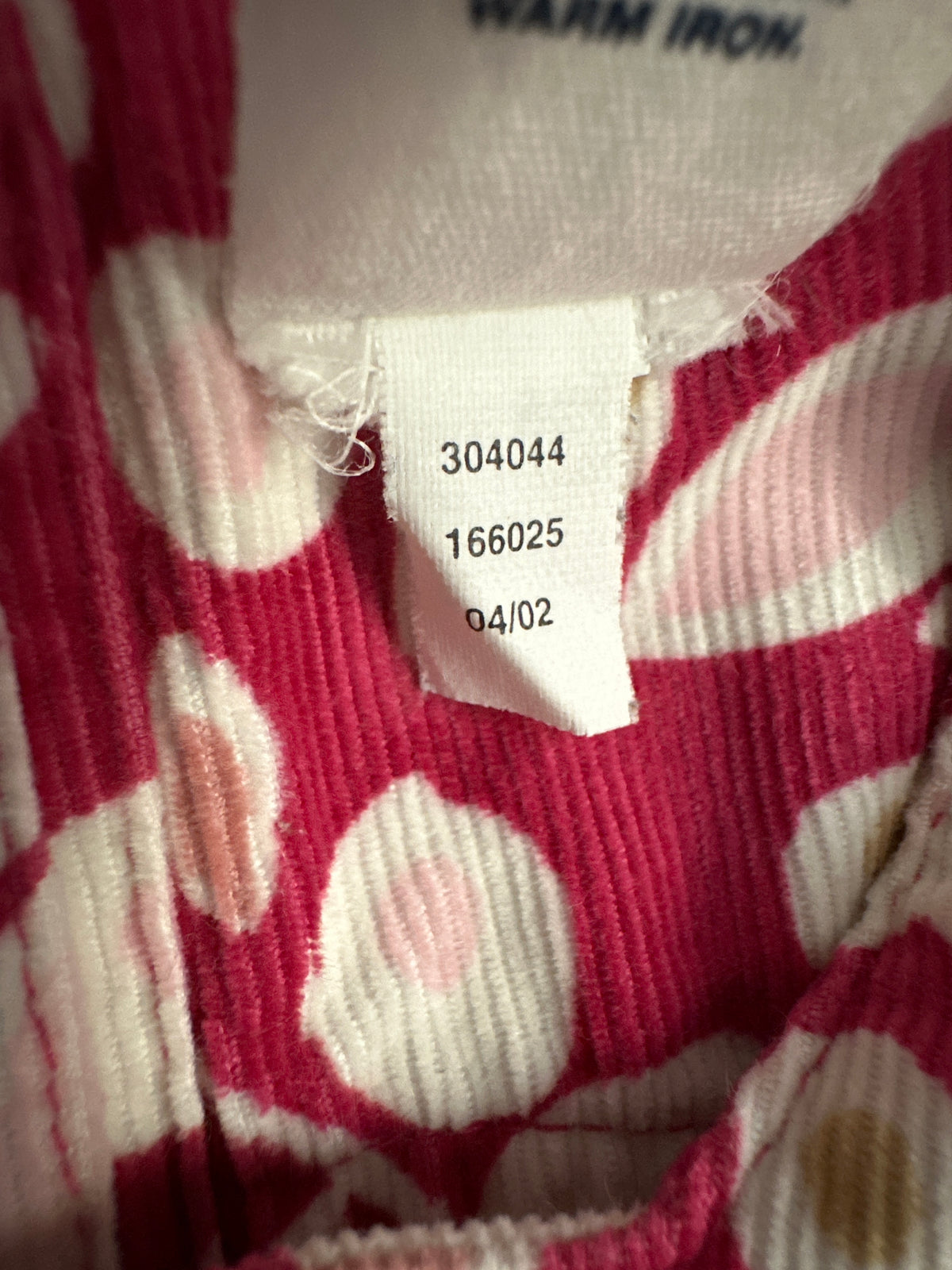 Vintage 2002 GAP Baby Floral Corduroy Jumper Dress 6–12M