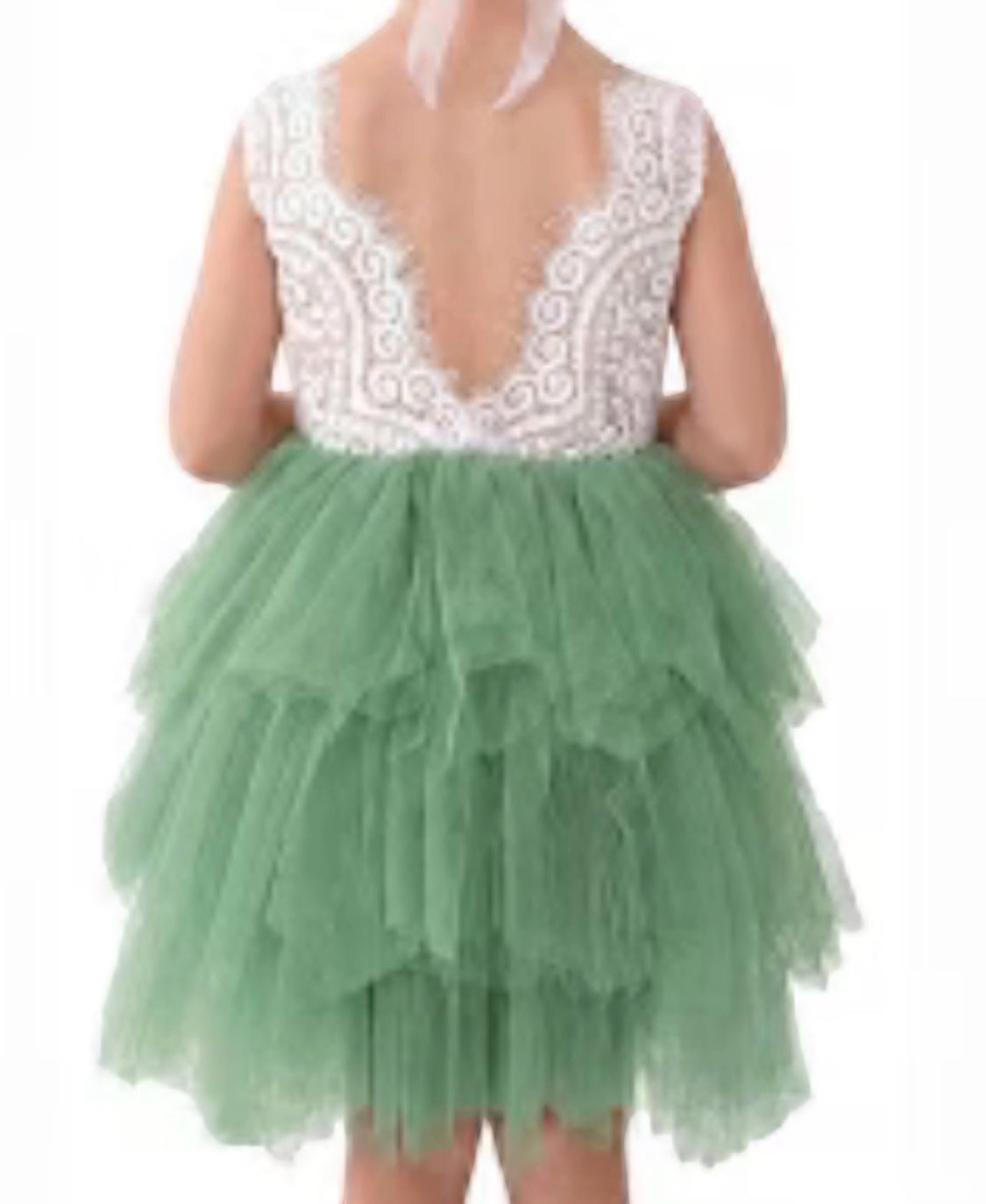 Boho Lace & Tiered Tulle Infant Dress 12-18mo.