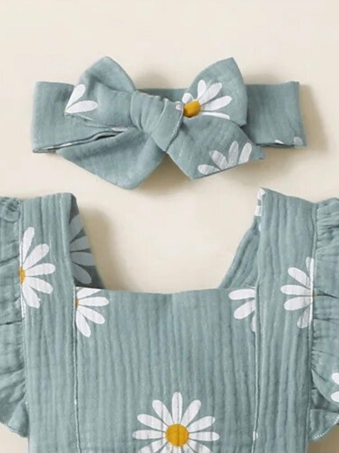 White Daisies Romper and Headband