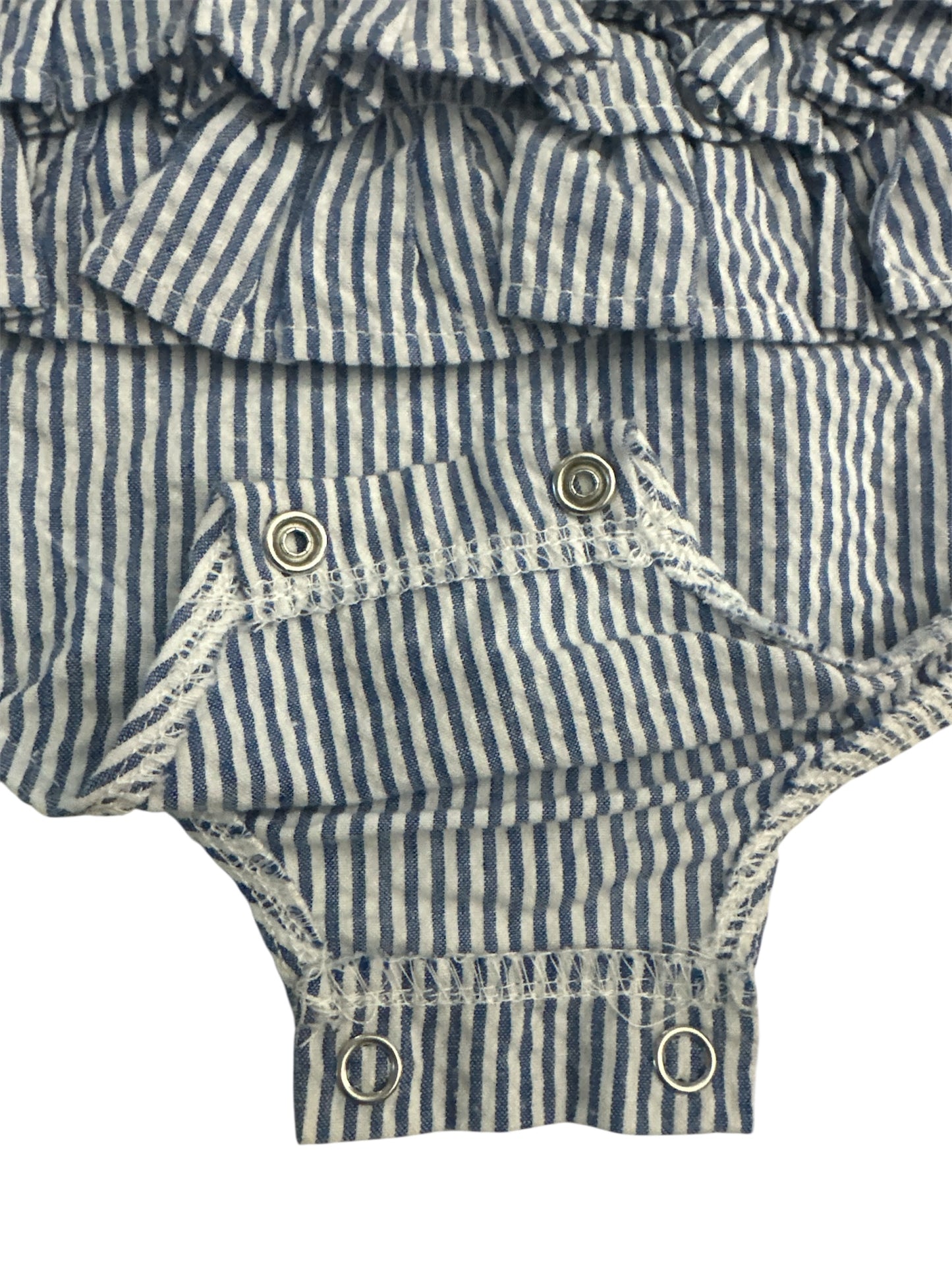 Mud Pie Seersucker Ruffled Romper 0-6 m