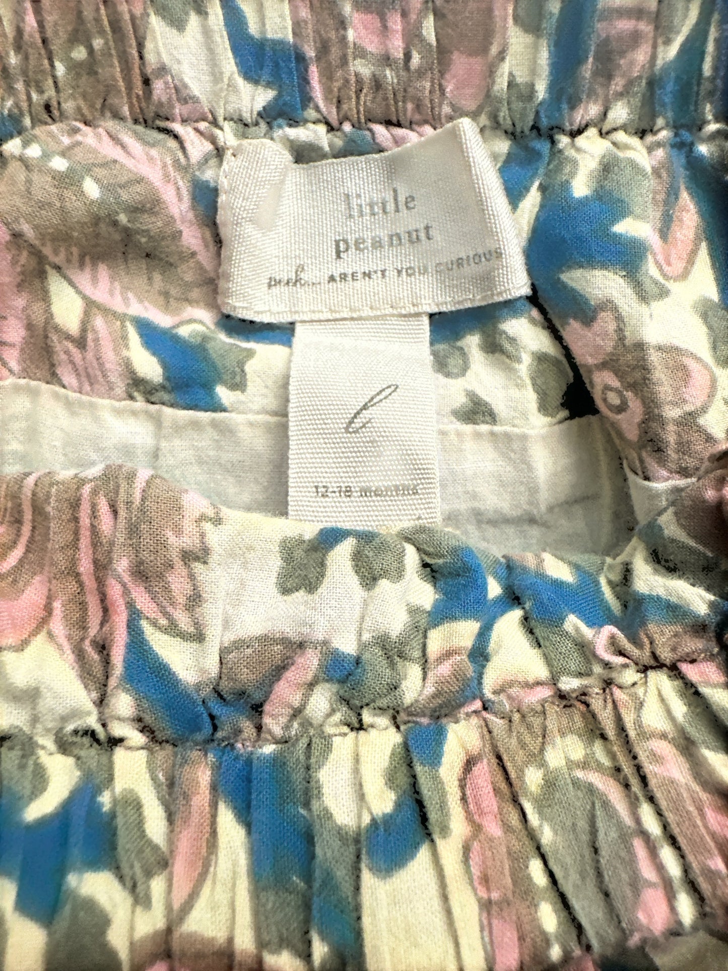Peek Kids "Little Peanut" Floral Tiered Ruffle Toddler Skirt – Size 12-18 Months