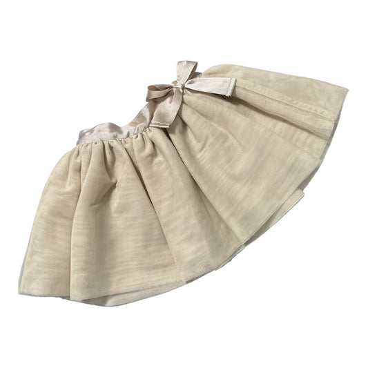 OshKosh B'gosh Baby Girl Cream/Gold Tulle Tutu Skirt Satin Bow 6 Mo.
