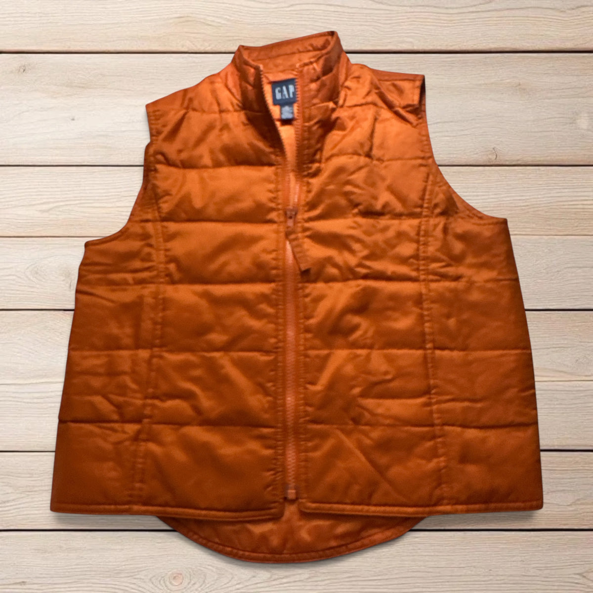 Vintage 1999 GAP Lightweight Quilted Vest -Burnt Orange -Size S