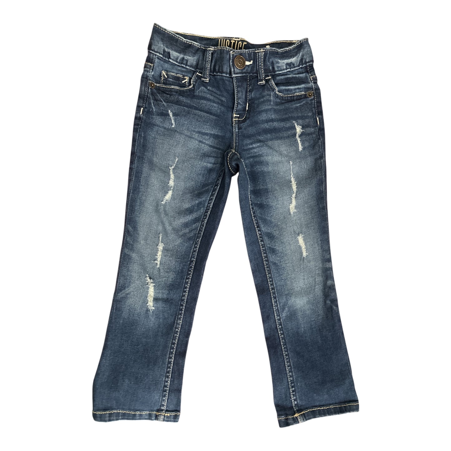 Justice Girls Size 7 Slim Distressed Ankle Straight Jeans