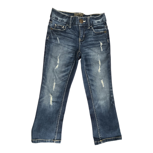 Justice Girls Size 7 Slim Distressed Ankle Straight Jeans