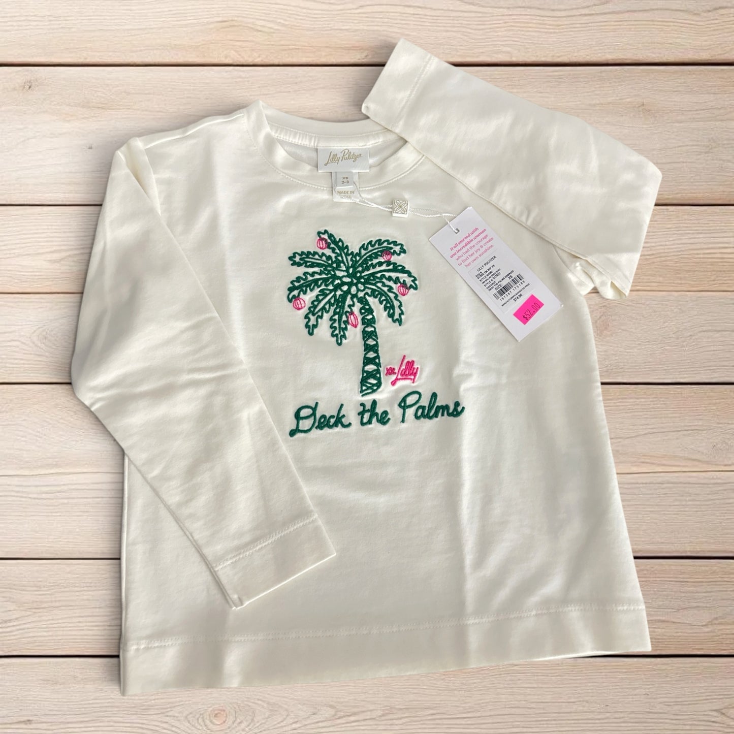 Lilly Pulitzer Deck the Palms Sweatshirt Girls XS 2-3