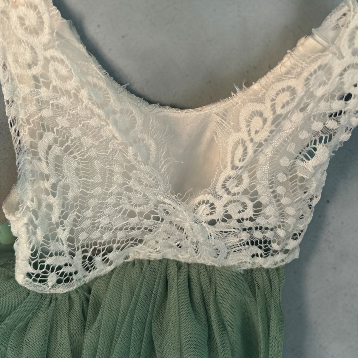 Boho Lace & Tiered Tulle Infant Dress 12-18mo.