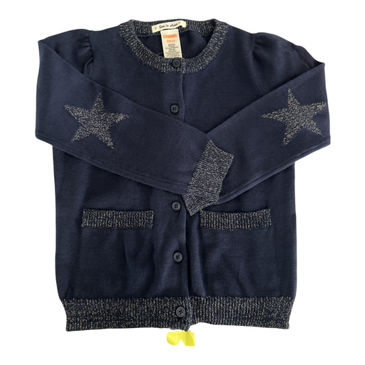 Gymboree Girls Navy Blue Sparkle Cardigan with Star Elbow Patches Size XS (4)