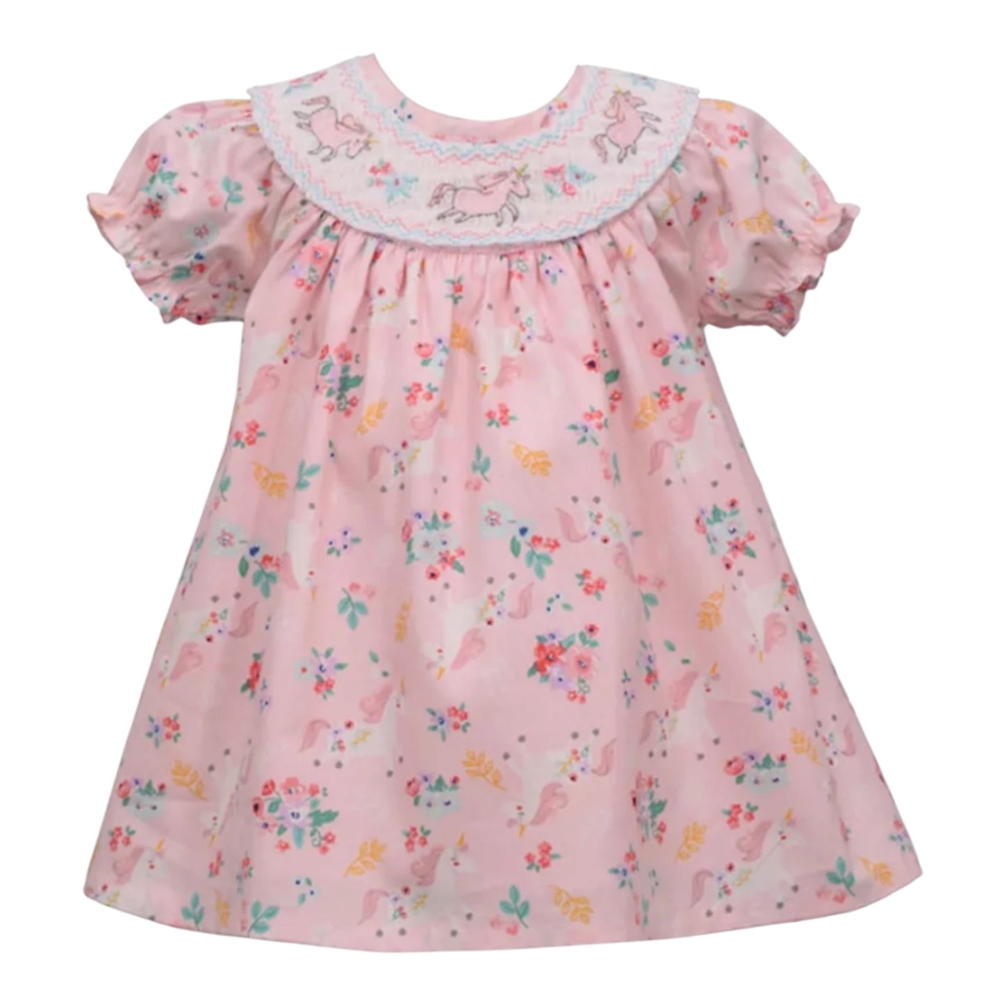Iris & Ivy Smocked Unicorn Floral Dress