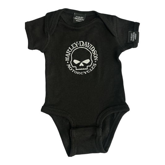 Harley-Davidson Infant Bodysuit featuring the classic Willie G. Skull logo