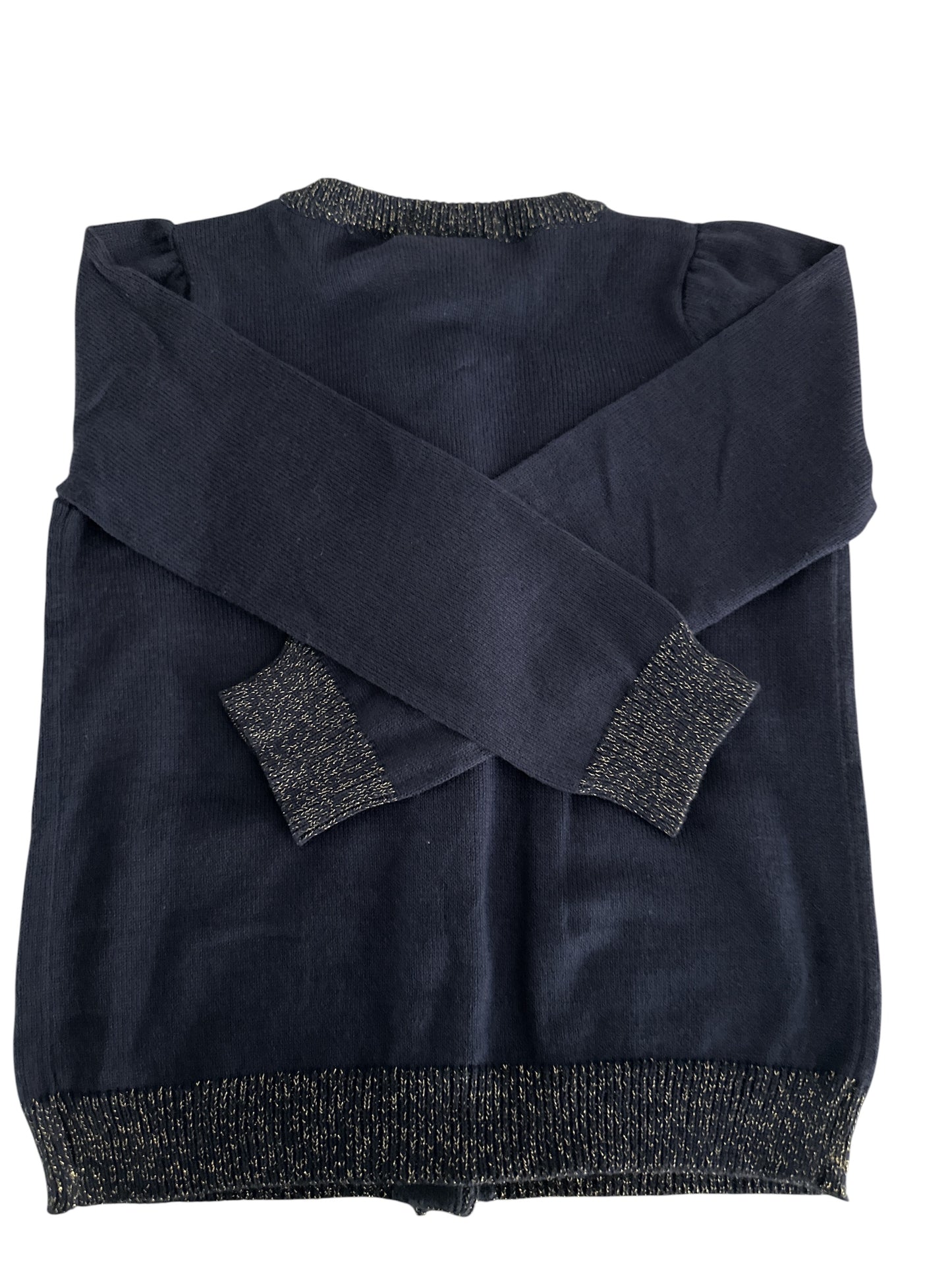 Gymboree Girls Navy Blue Sparkle Cardigan with Star Elbow Patches Size XS (4)