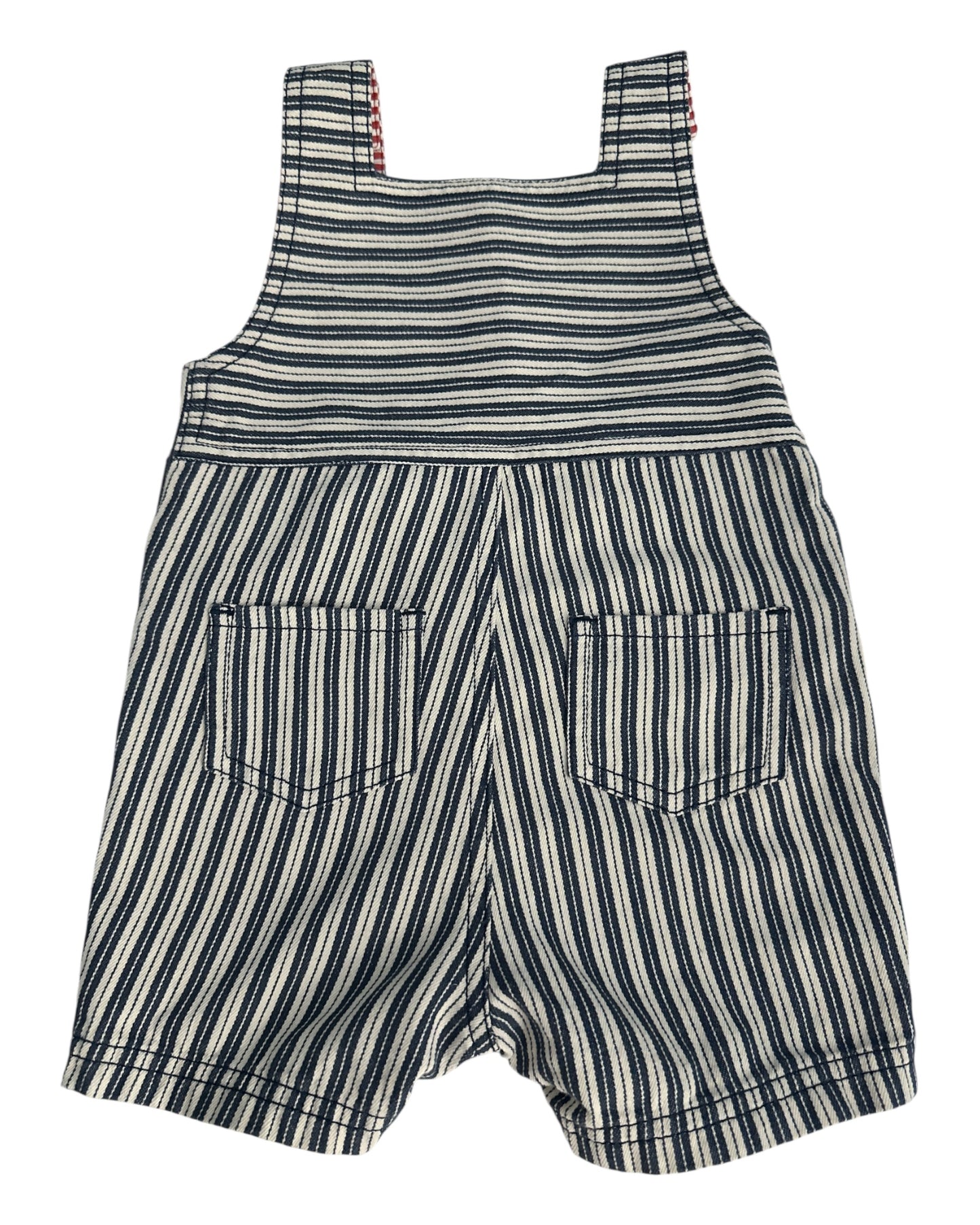Hanna Andersson Striped Short Overalls 6-12mo
