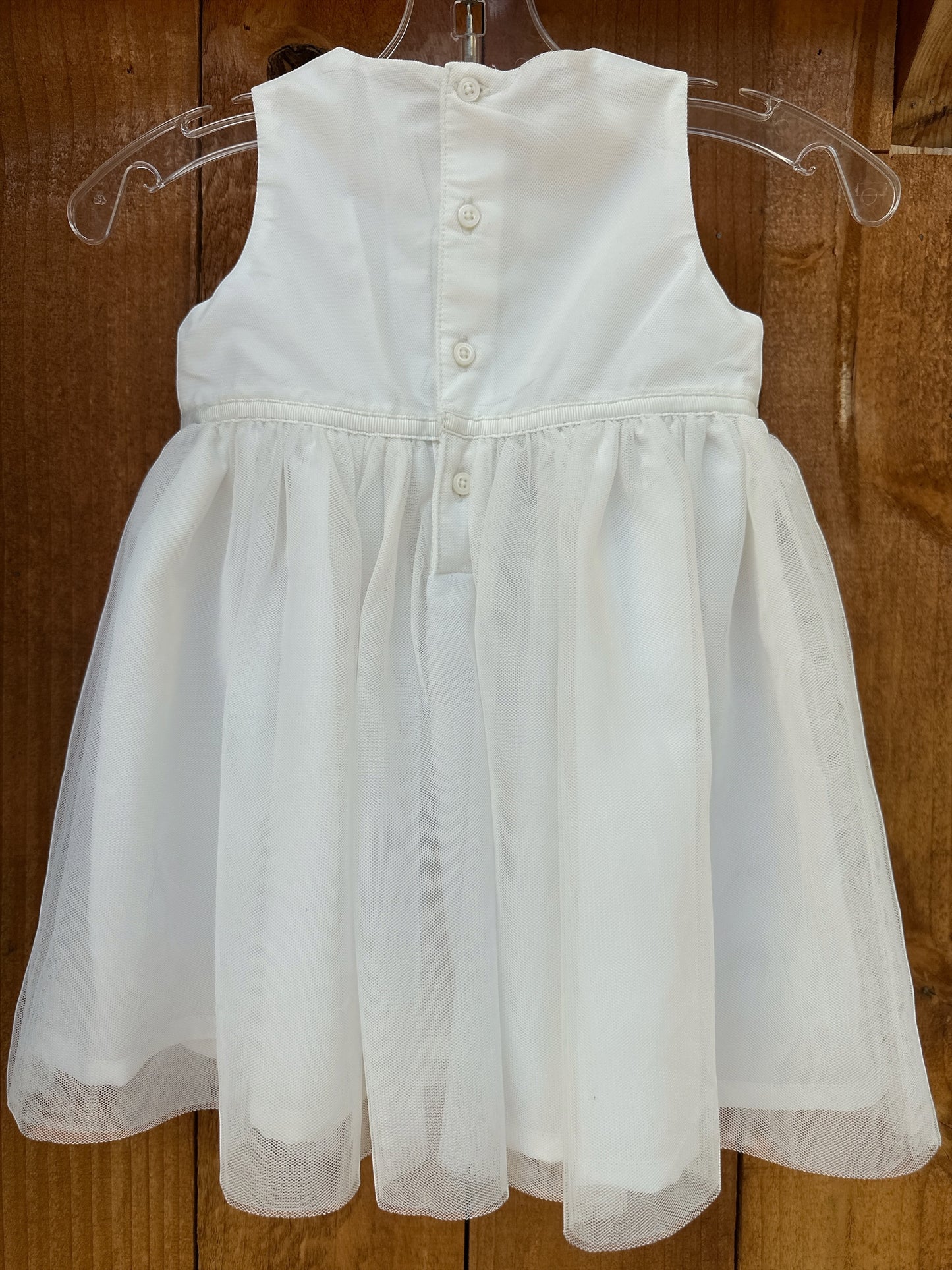 Just One You by Carter's White Floral Embroidered Tulle Dress 12 mo