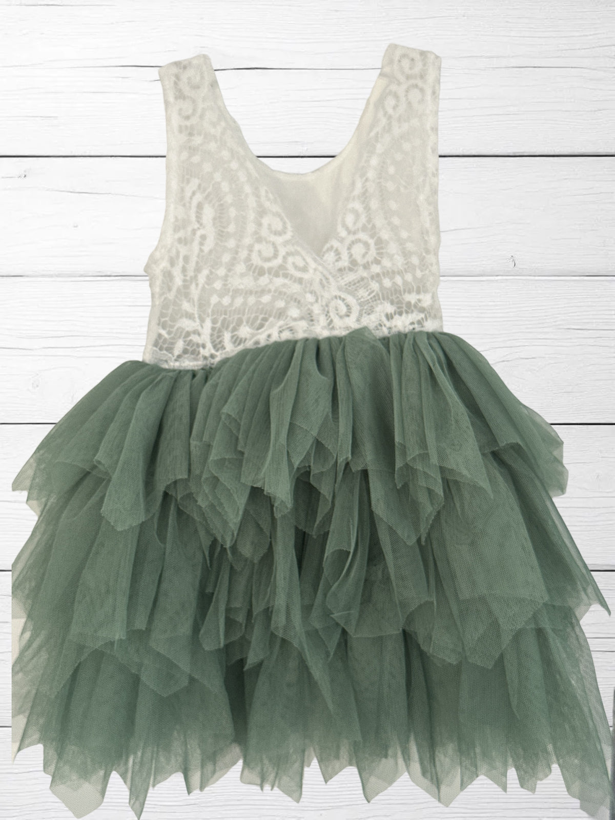 Boho Lace & Tiered Tulle Infant Dress 12-18mo.