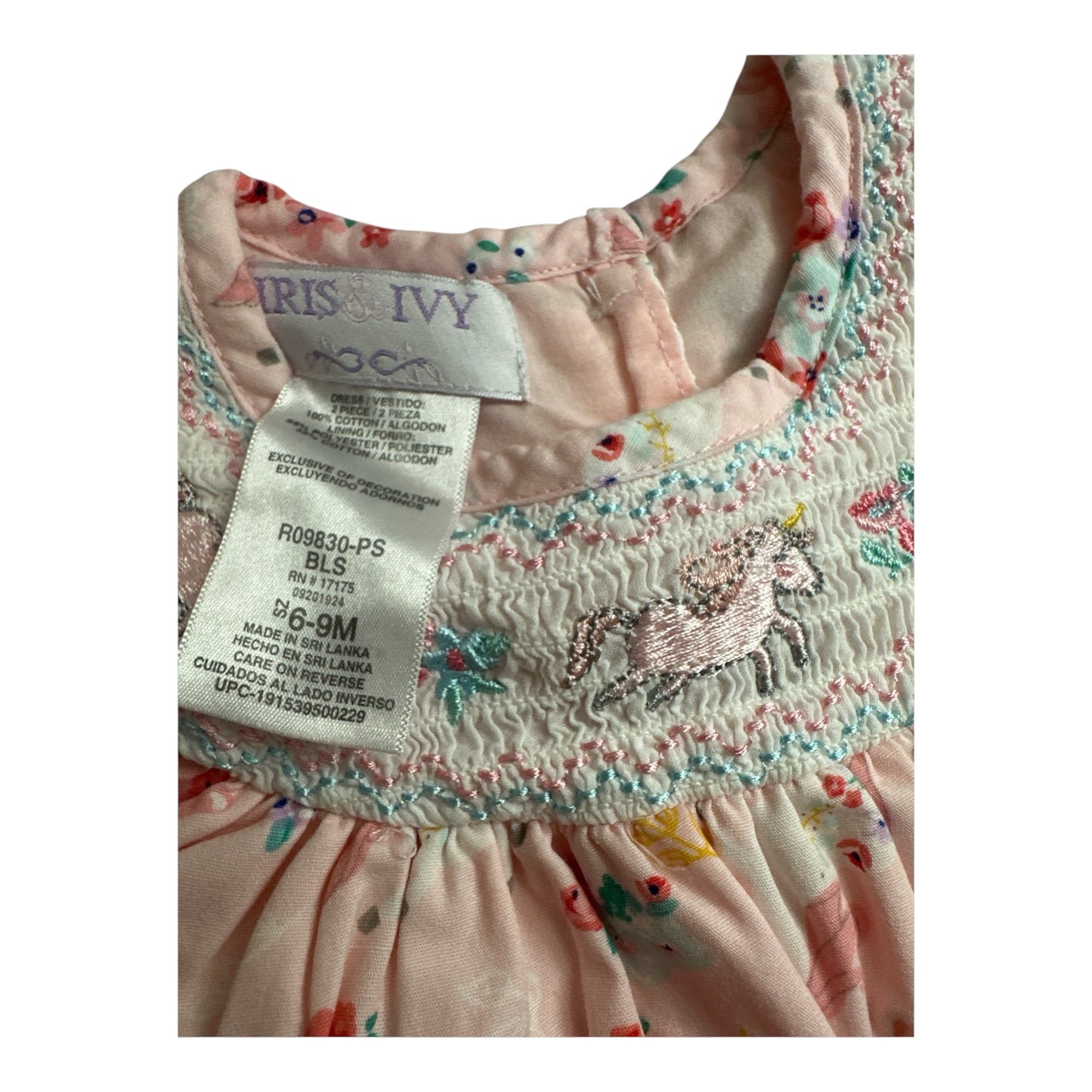 Iris & Ivy Smocked Unicorn Floral Dress