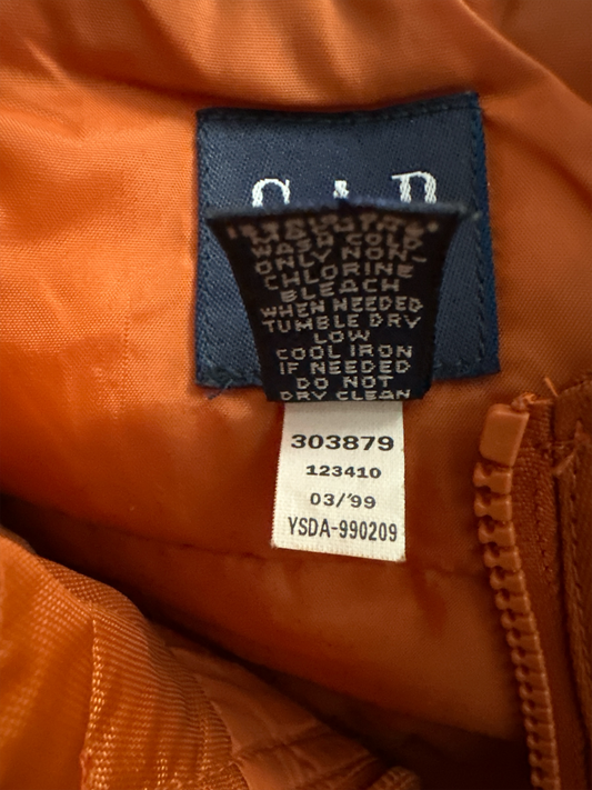 Vintage 1999 GAP Lightweight Quilted Vest -Burnt Orange -Size S