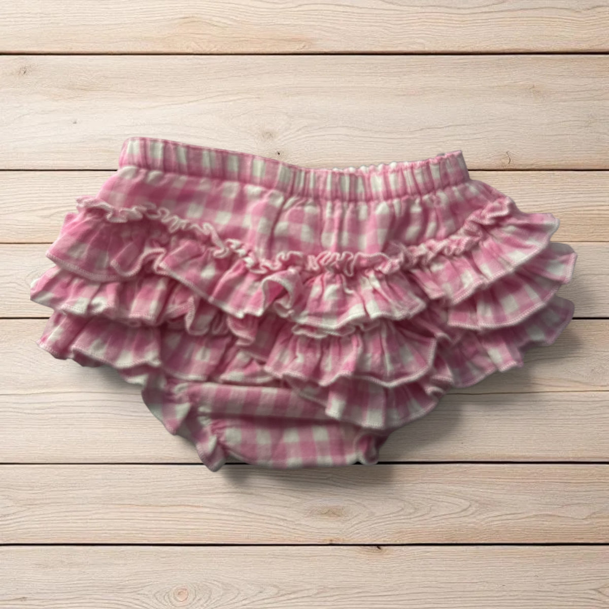Mud Pie Pink Gingham Ruffled Bloomers 12-18 mo.
