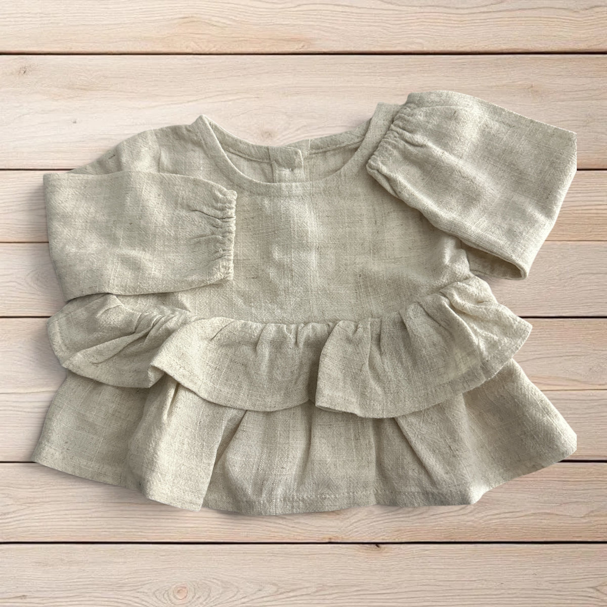 Ivory Floral Ruffle Baby Boutique Set & Bow Headband 3–6M