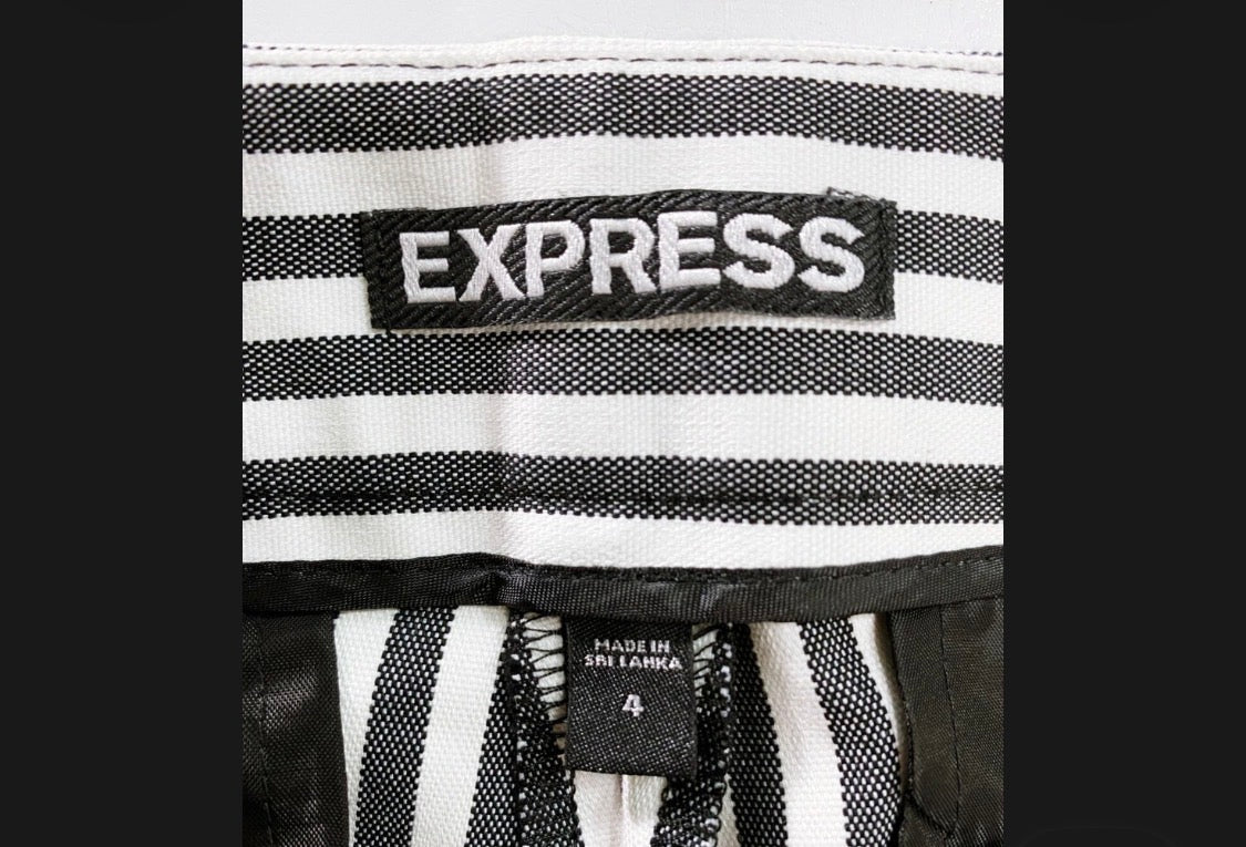 Express Tailored Striped Dress Shorts Size 4