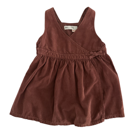 Zara Baby Girls Corduroy Wrap Pinafore Dress Size 18-24