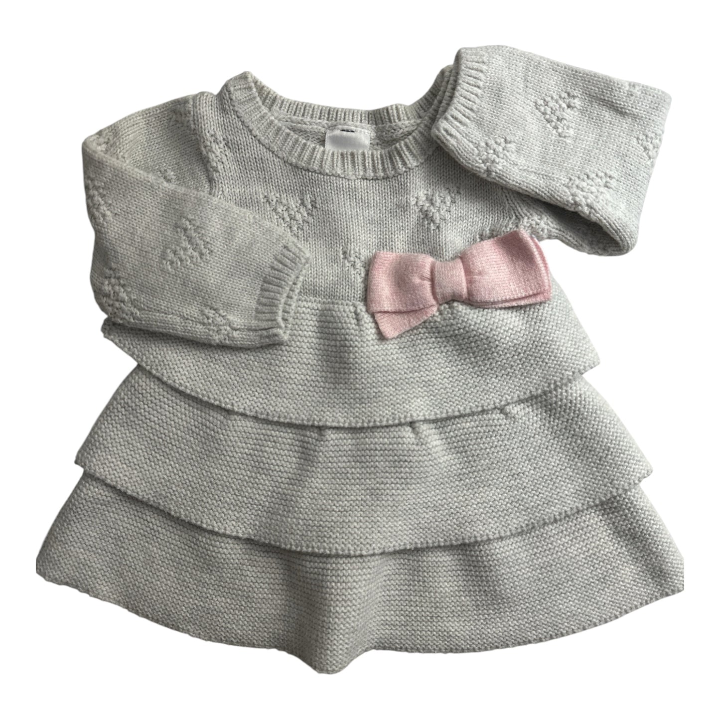 Carter’s Newborn Tiered Knit Long-Sleeve Sweater Dress with Bow