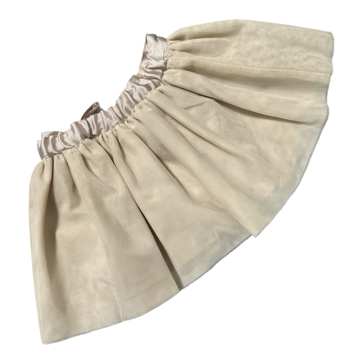 OshKosh B'gosh Baby Girl Cream/Gold Tulle Tutu Skirt Satin Bow 6 Mo.