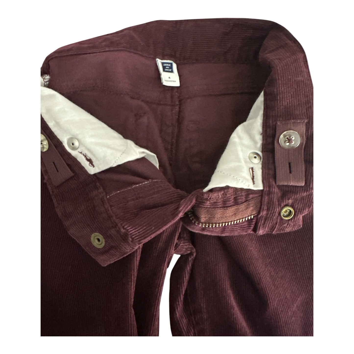 Janie and Jack Boys Corduroy Pants Burgundy Maroon 4T