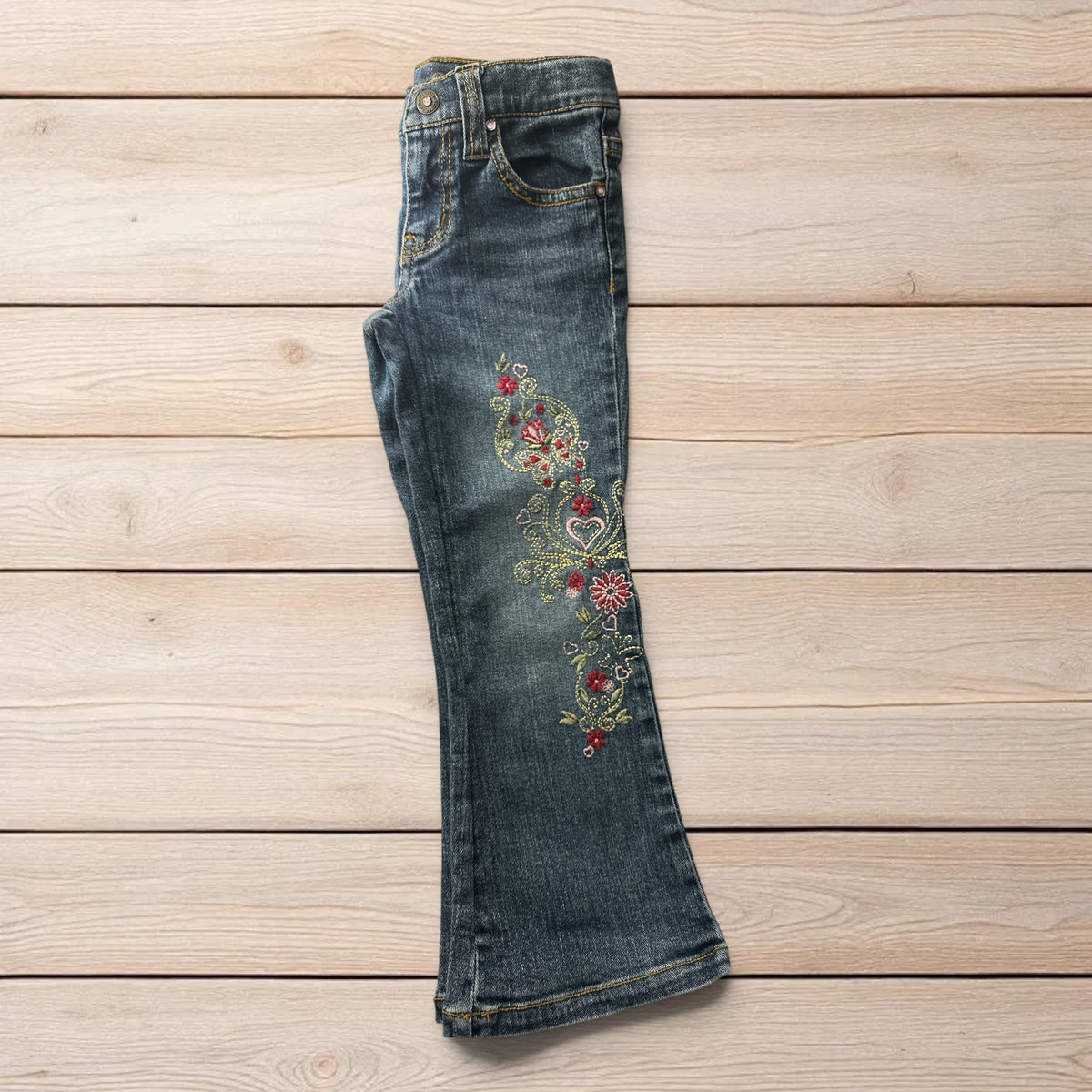 Blue Spice Girls Embroidered Bootcut Jeans - Kids Size 4