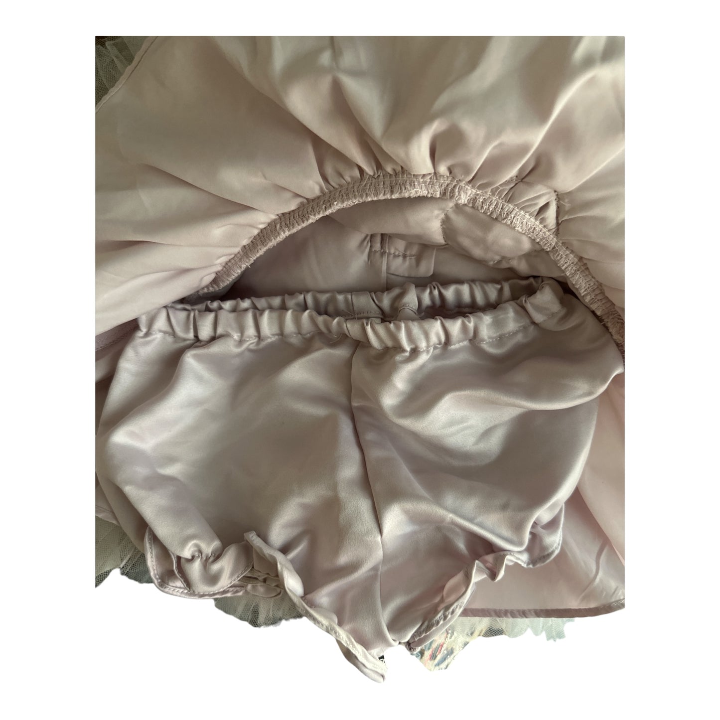 Pippa & Julie Pink Crochet Lace Tulle Tutu Dress with Flower Sash  12mo.