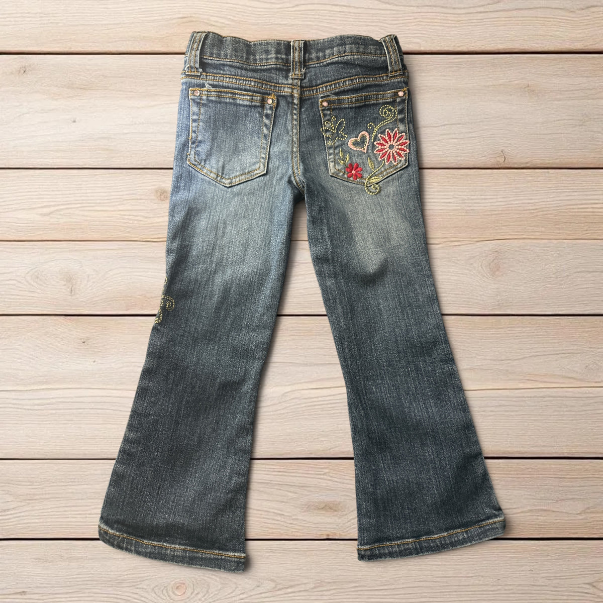 Blue Spice Girls Embroidered Bootcut Jeans - Kids Size 4