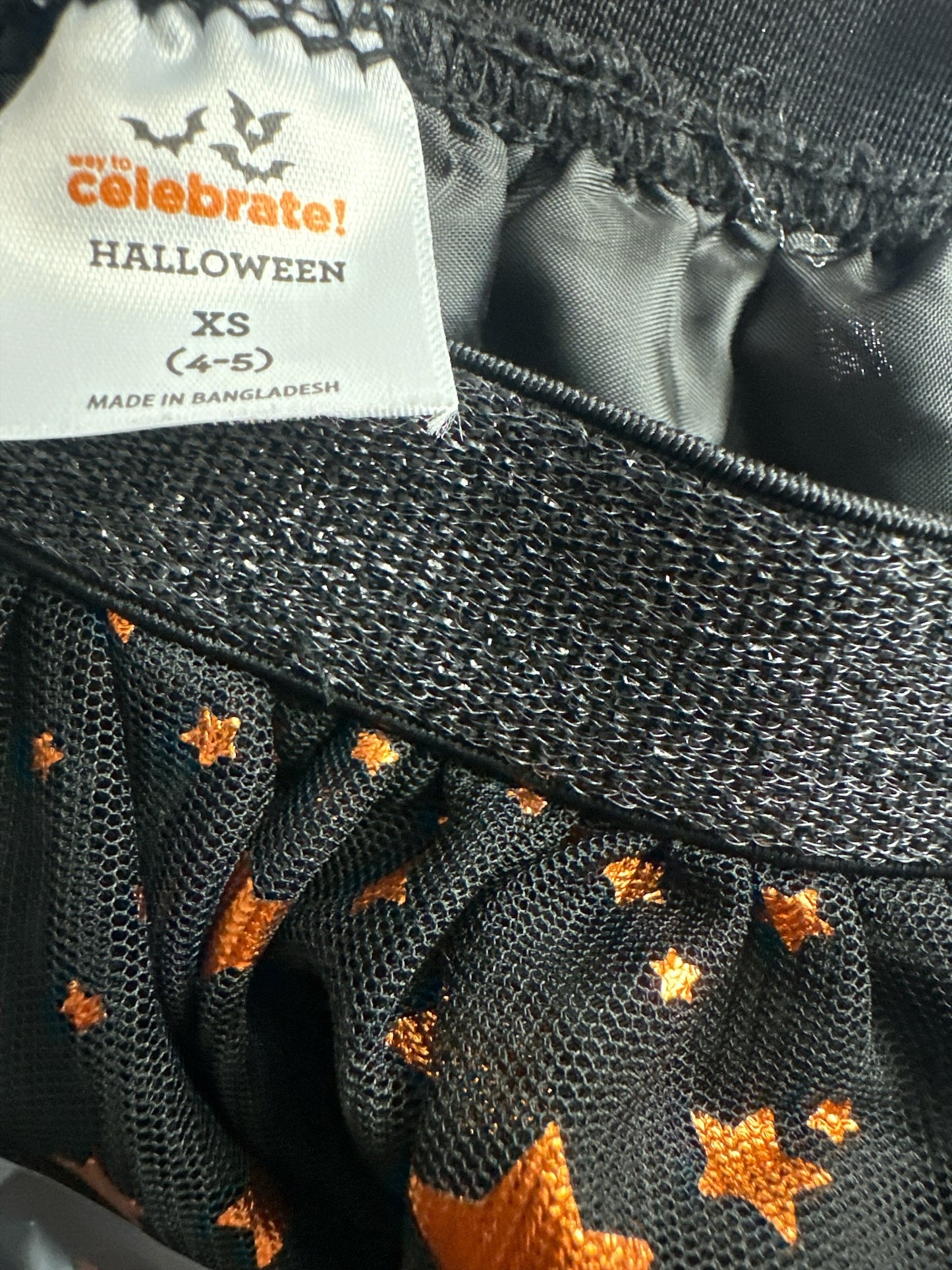 Way to Celebrate Halloween Girls Foil Mesh Tutu Skirt