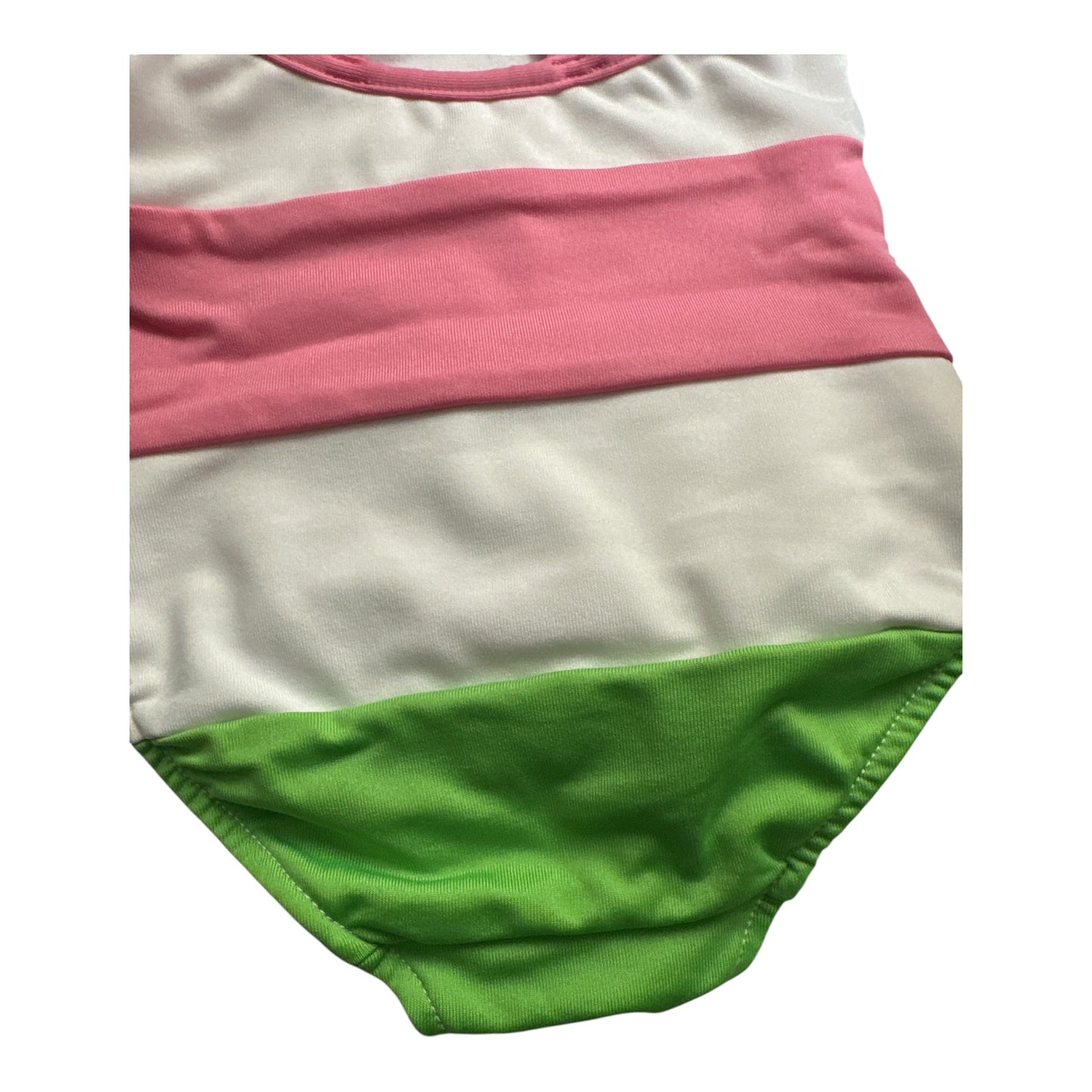 Tommy Hilfiger Girls Striped Ruffle One Piece Swimsuit Pink Green White Size 6-9M