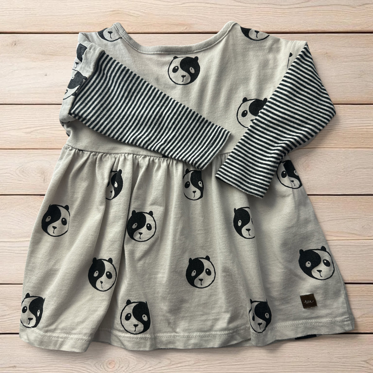 Tea Collection Girls Yin-Yang Panda Print Dress 3-6mo