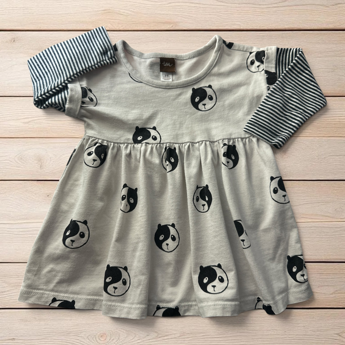 Tea Collection Girls Yin-Yang Panda Print Dress 3-6mo