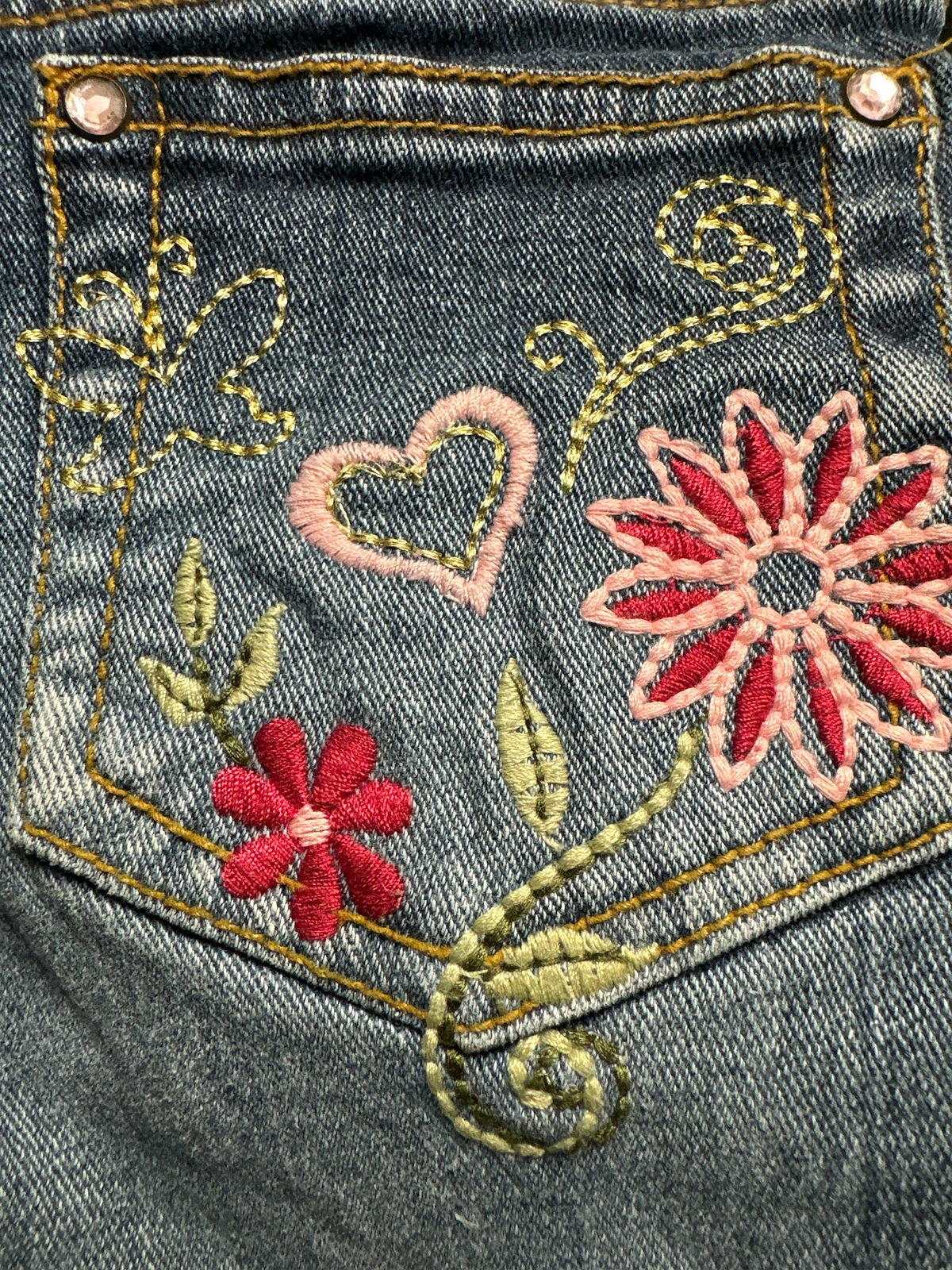 Blue Spice Girls Embroidered Bootcut Jeans - Kids Size 4