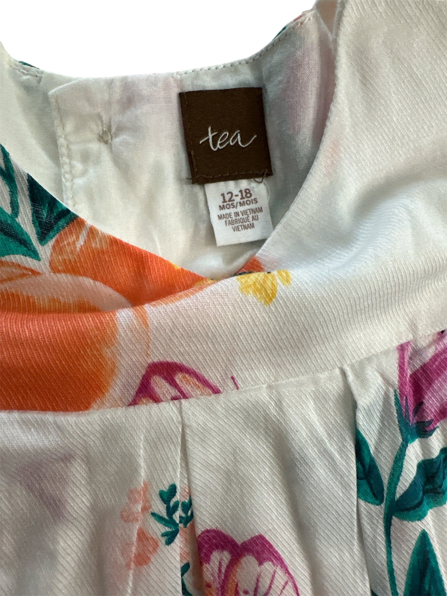 Tea Peach Blossom Dress & Bow 12-18mo