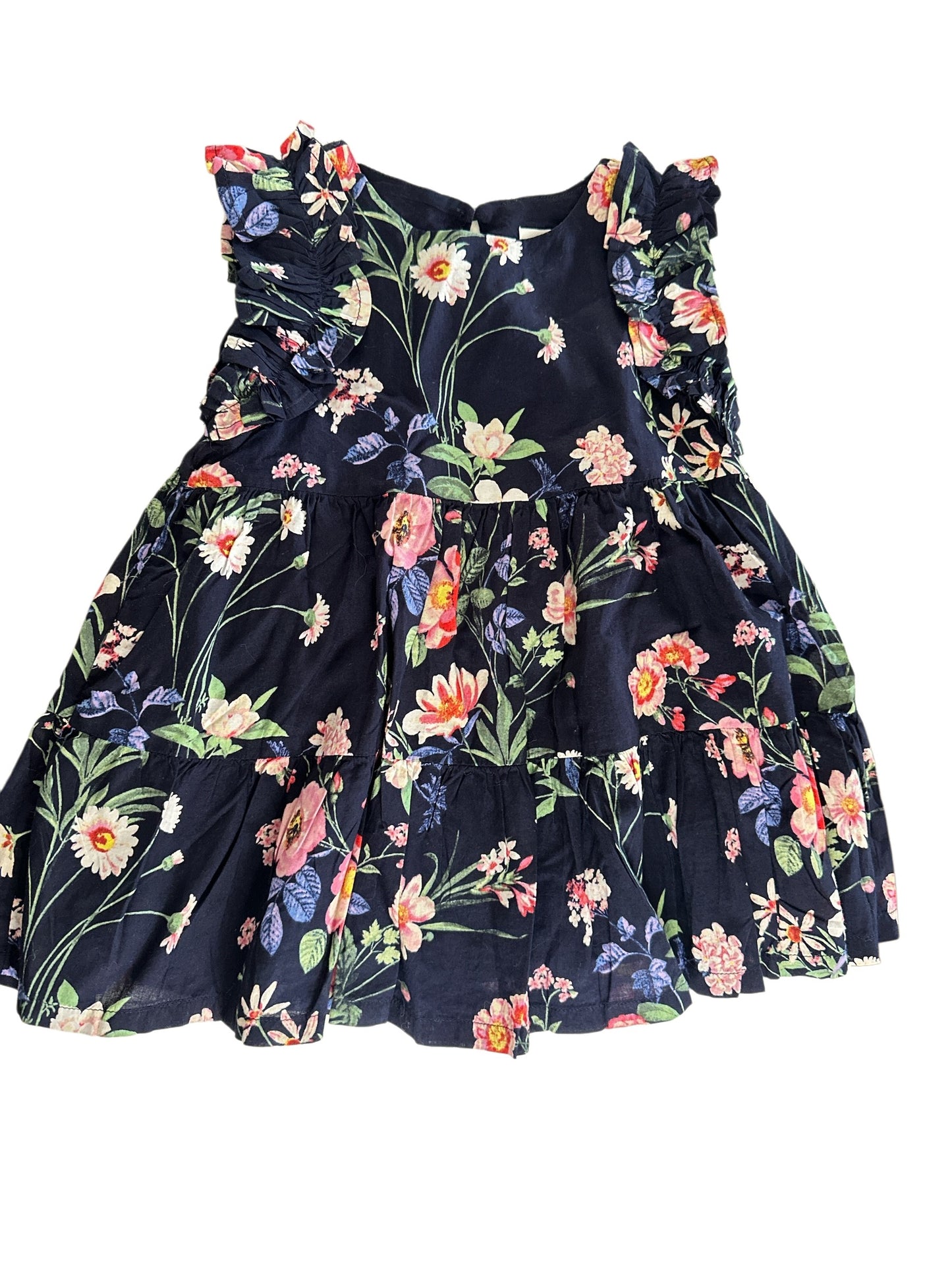 Gap Navy Blue floral Dress and Bottoms 18-24mo