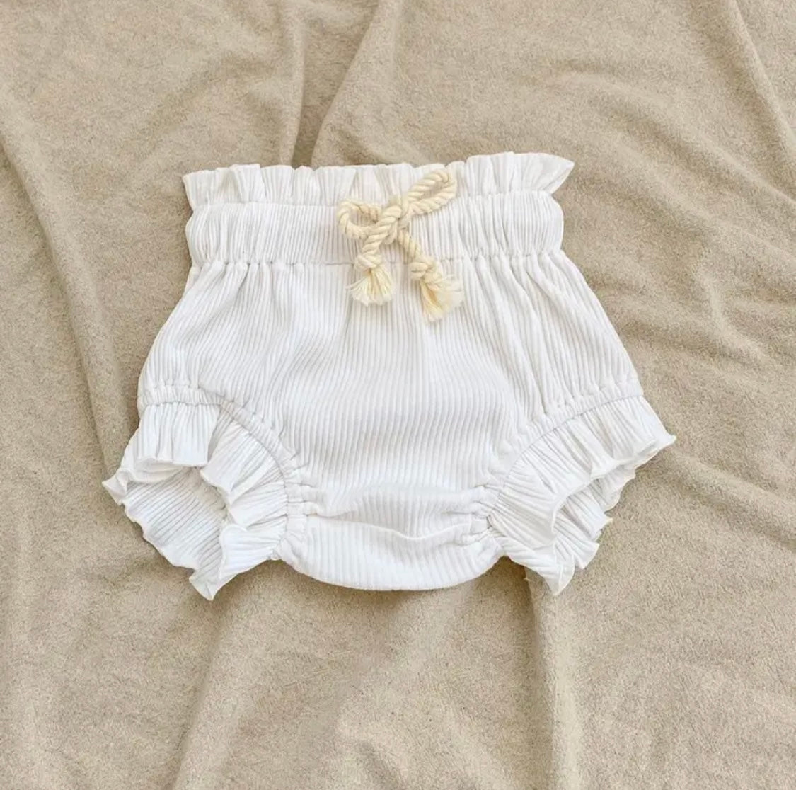 Ribbed Ruffled Bodysuit and Shorts