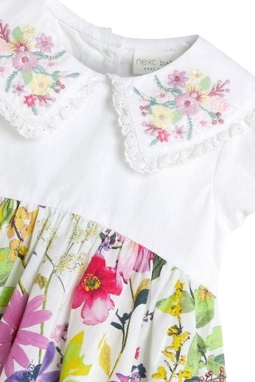 Floral Dress with Embroidered Details