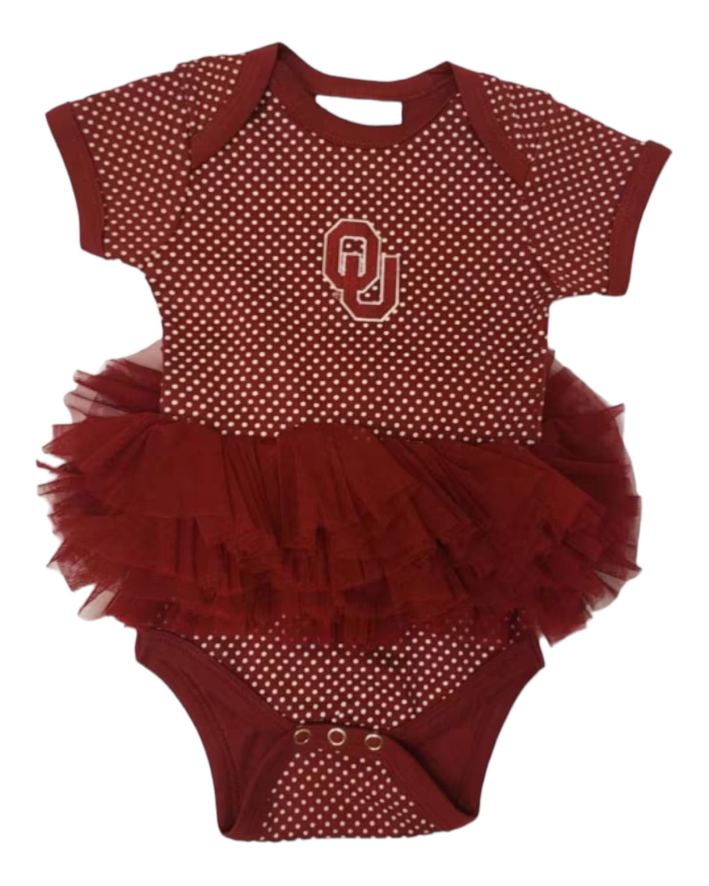 Oklahoma Sooners Baby Crimson Pin Dot Bodysuit