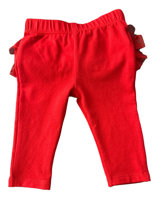Cat & Jack Baby Girl Red Rhumba Tutu Ruffle Leggings 0-3 Months
