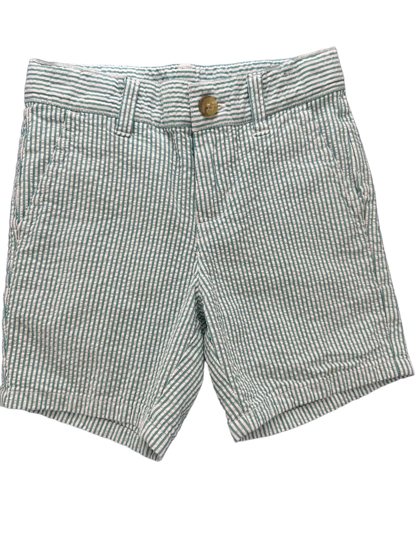 Janie & Jack Boy Seersucker Shortsshorts green /white sz 4