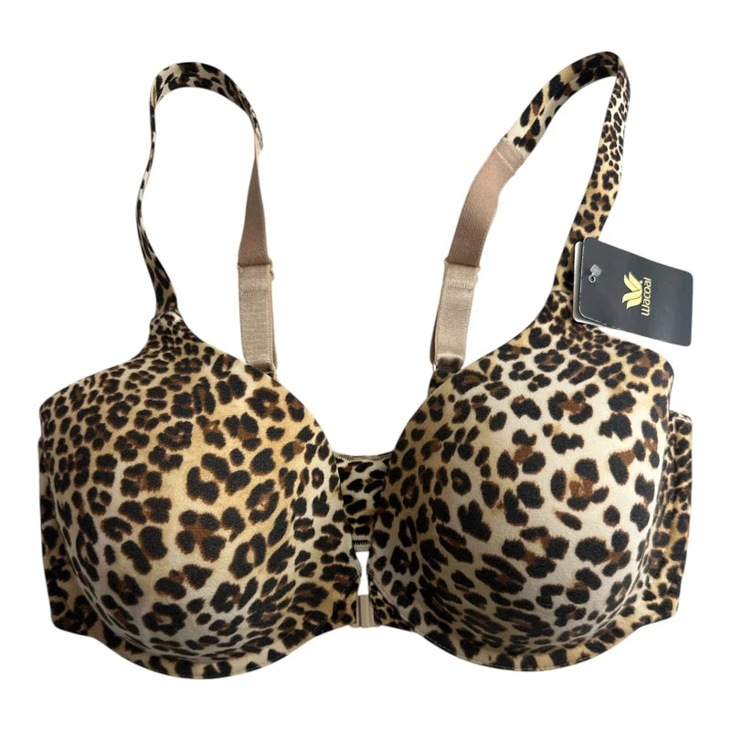 Wacoal NWT Front-Close Full Coverage Underwire Bra – Leopard Print (34DD)